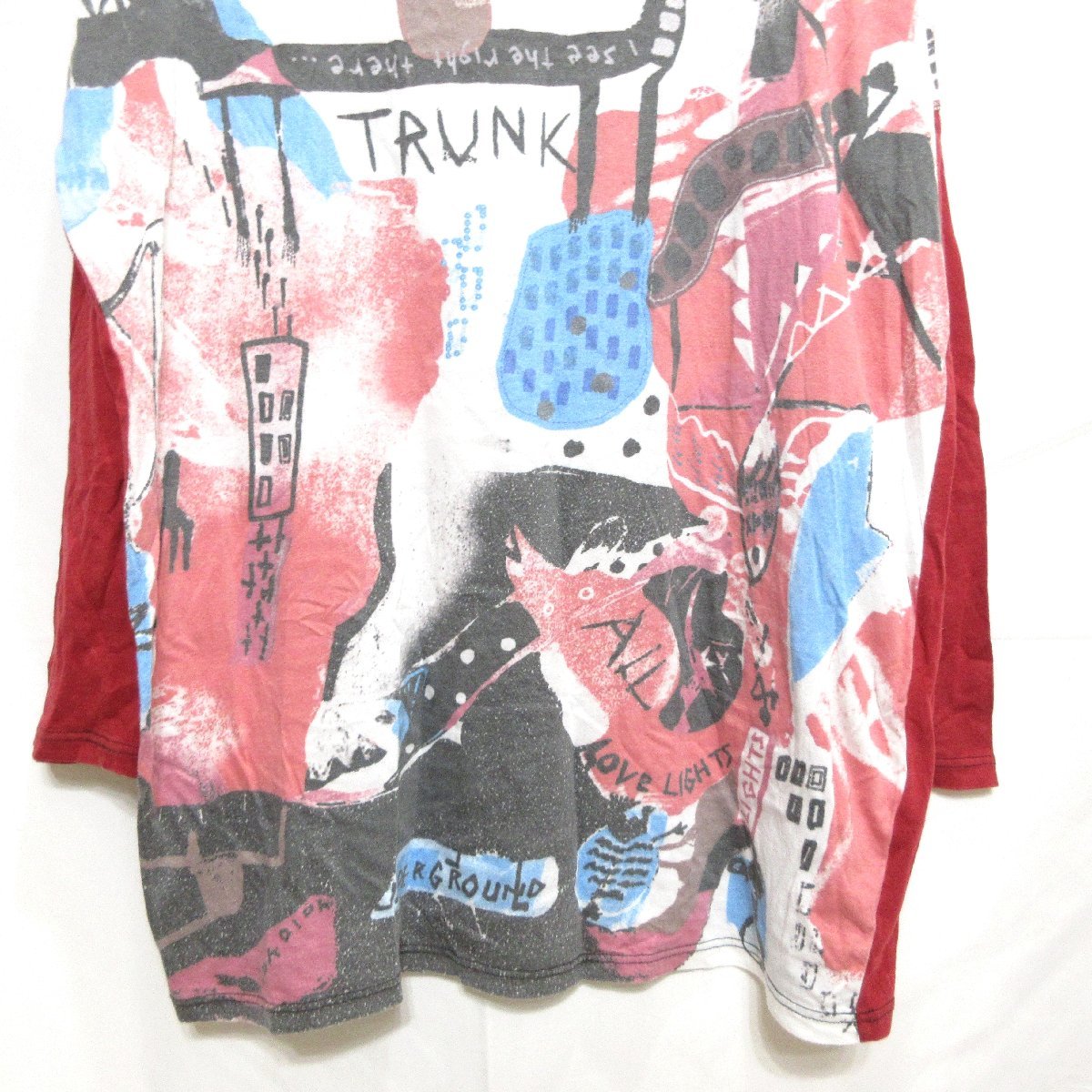 ◆TRUNK HIROKO KOSHINO Tシャツ(レッド×ホワイト) サイズ40◆USED_画像3