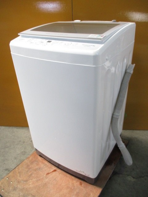 ◎AQUA アクア 全自動洗濯機 9kg 簡易乾燥 立体水流の3Dパワフル洗浄 AQW-V9MBK 2022年製 取説付き 直接引取OK w3211_画像1
