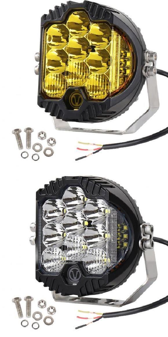 AL 50-90W 5000-8000LM 9 LED ヘッドライト DRL HI/LO ビーム 適用: ニーヴァ 7インチ ホワイト・イエロー AL-RR-6011