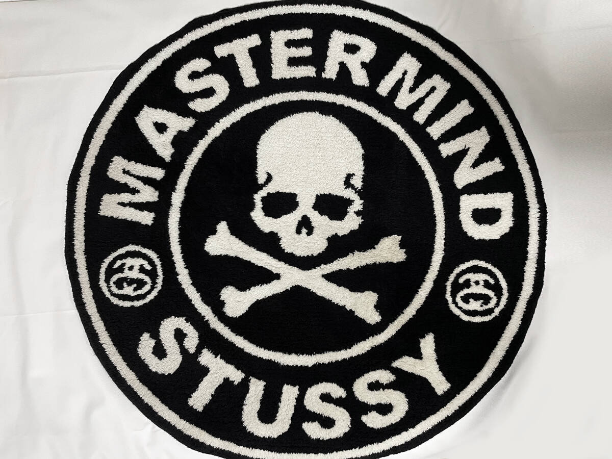  последний [ стандартный товар ]USED товар * очень редкий mastermind JAPAN×STUSSY×Gallery1950 Circle Logo коврик [ диаметр / примерно 100cm][ сделано в Японии ]