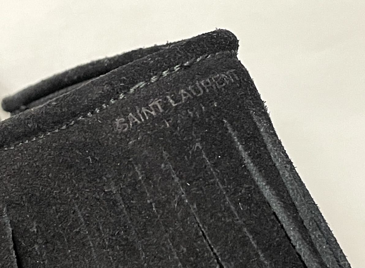 SAINT LAURENT PARIS CR377808 サンローラン スウェード レザー エスパドリーユ フリンジ チャッカ ブーツ シューズ スペイン製 正規品の画像9