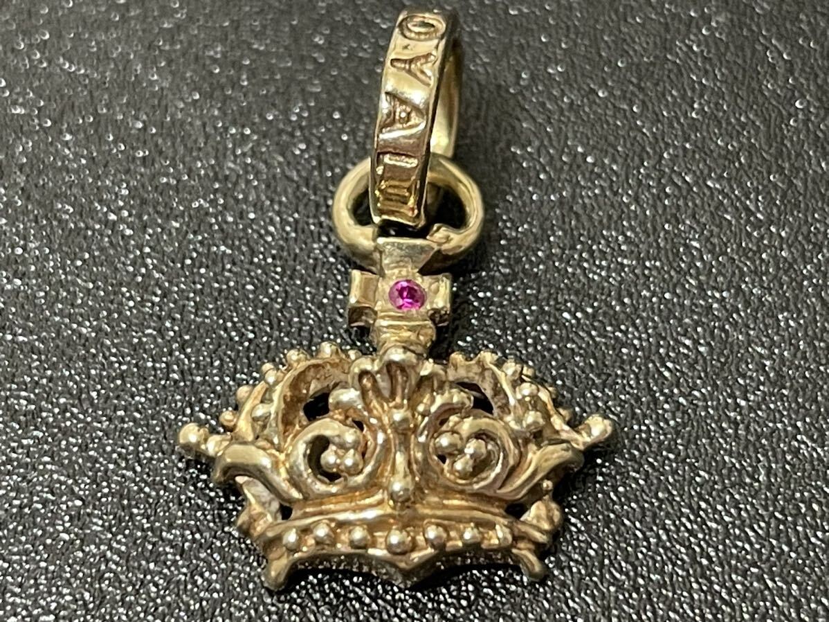 ROYAL ORDER IMMACULATE CROWN PENDANT 9K Diamond ロイヤルオーダー イマキュレート クラウン ピンクストーン ペンダント 金 2.3g 正規品の画像2