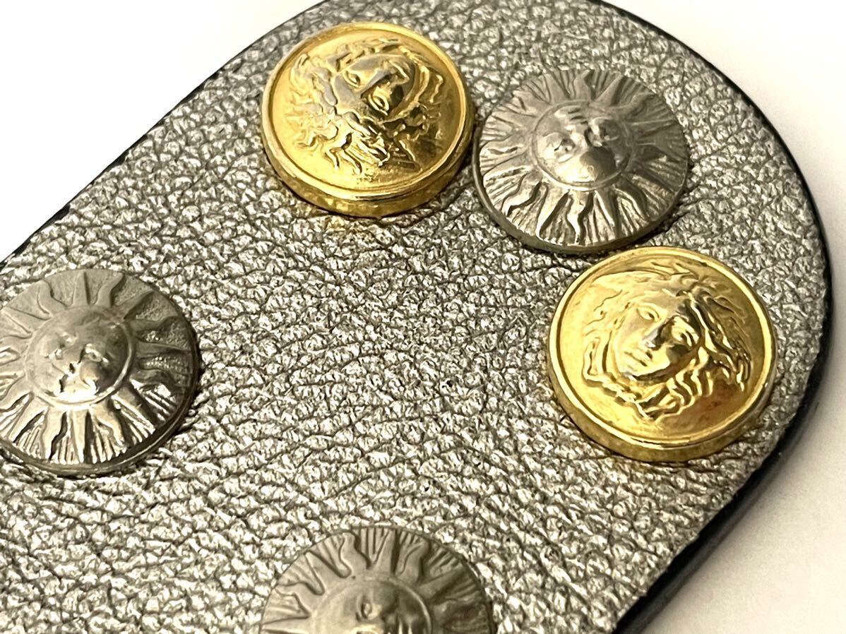 GIANNI VERSACE ジャンニ ヴェルサーチ ヴェルサーチェ レザーベルト メデューサ スタッズ ゴールド金具 ヴィンテージ イタリア製 正規品_画像9