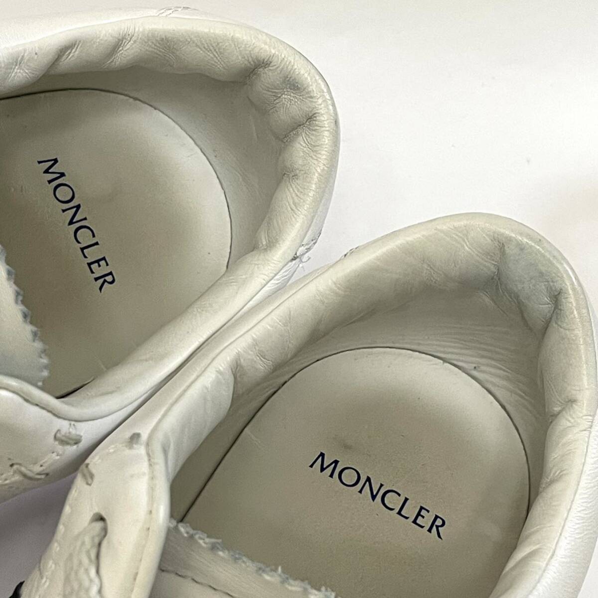 Moncler New Monaco モンクレール ニューモナコ レザー ローカット スニーカー ホワイト トリコロール メンズ シューズ 41 正規品の画像8