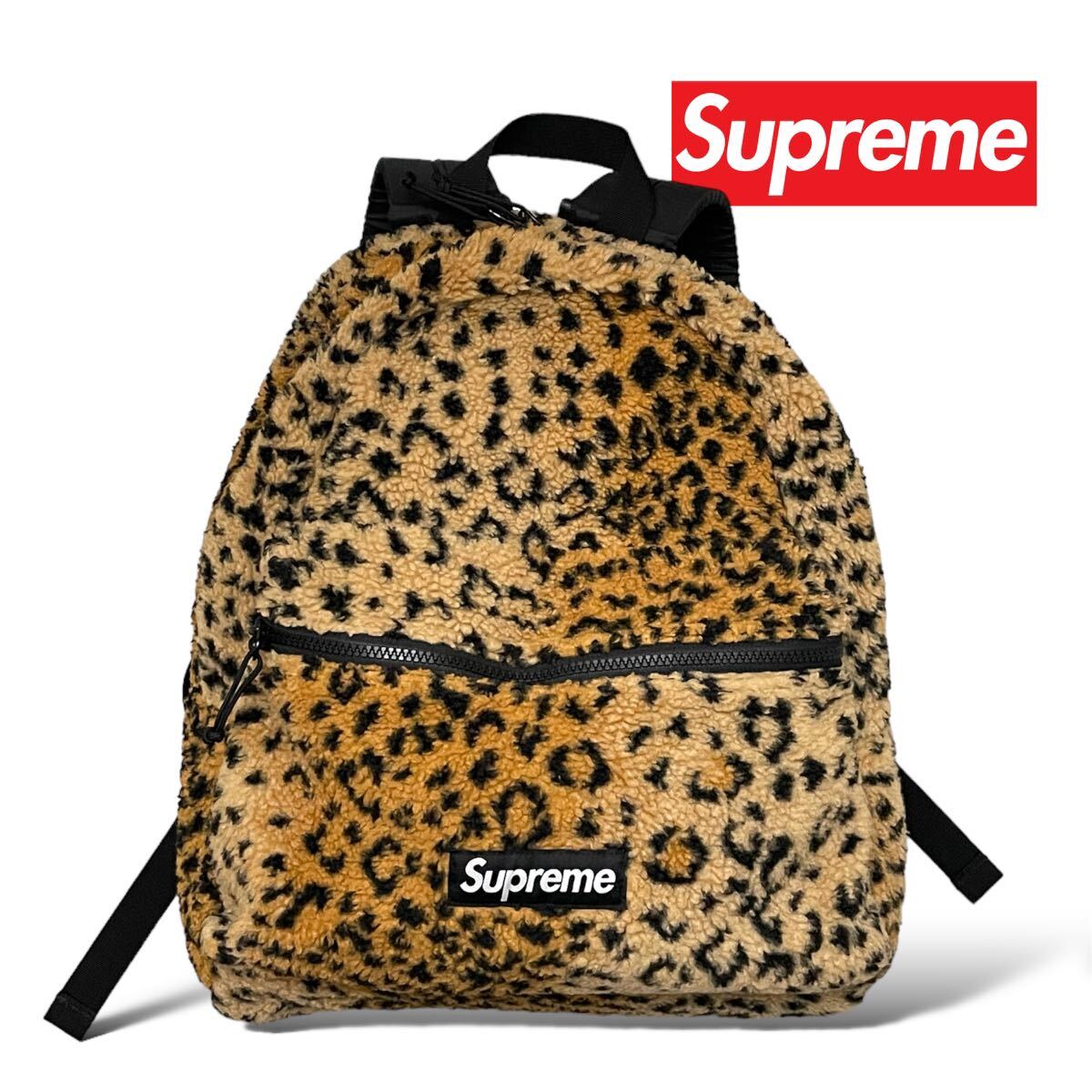 Supreme Leopard Fleece Backpack シュプリーム レオパード フリース ボア バックパック リュック バッグ ヒョウ柄 正規品_画像1