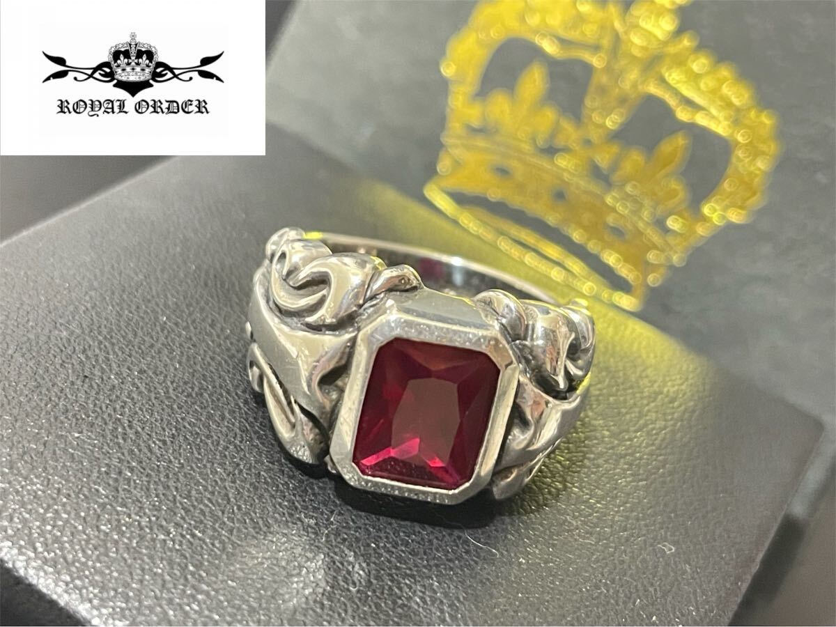 ROYAL ORDER OBSESSION RING w/CRYSTAL ロイヤルオーダー オブセッション シルバー リング クリスタル レッド 指輪 SV925 正規品の画像1