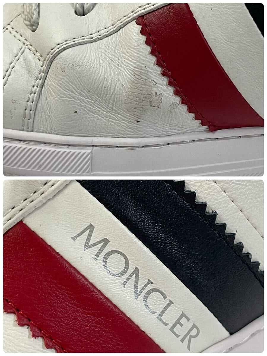 Moncler New Monaco モンクレール ニューモナコ レザー ローカット スニーカー ホワイト トリコロール メンズ シューズ 41 正規品_画像9