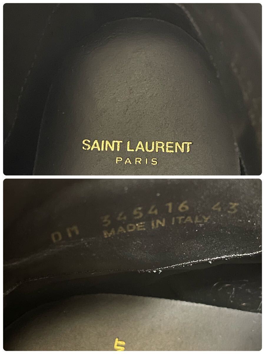 SAINT LAURENT PARIS SL / 10H 345416 サンローラン ハイカット レザー スニーカー ブラック ホワイト メンズ シューズ イタリア製 正規品の画像10