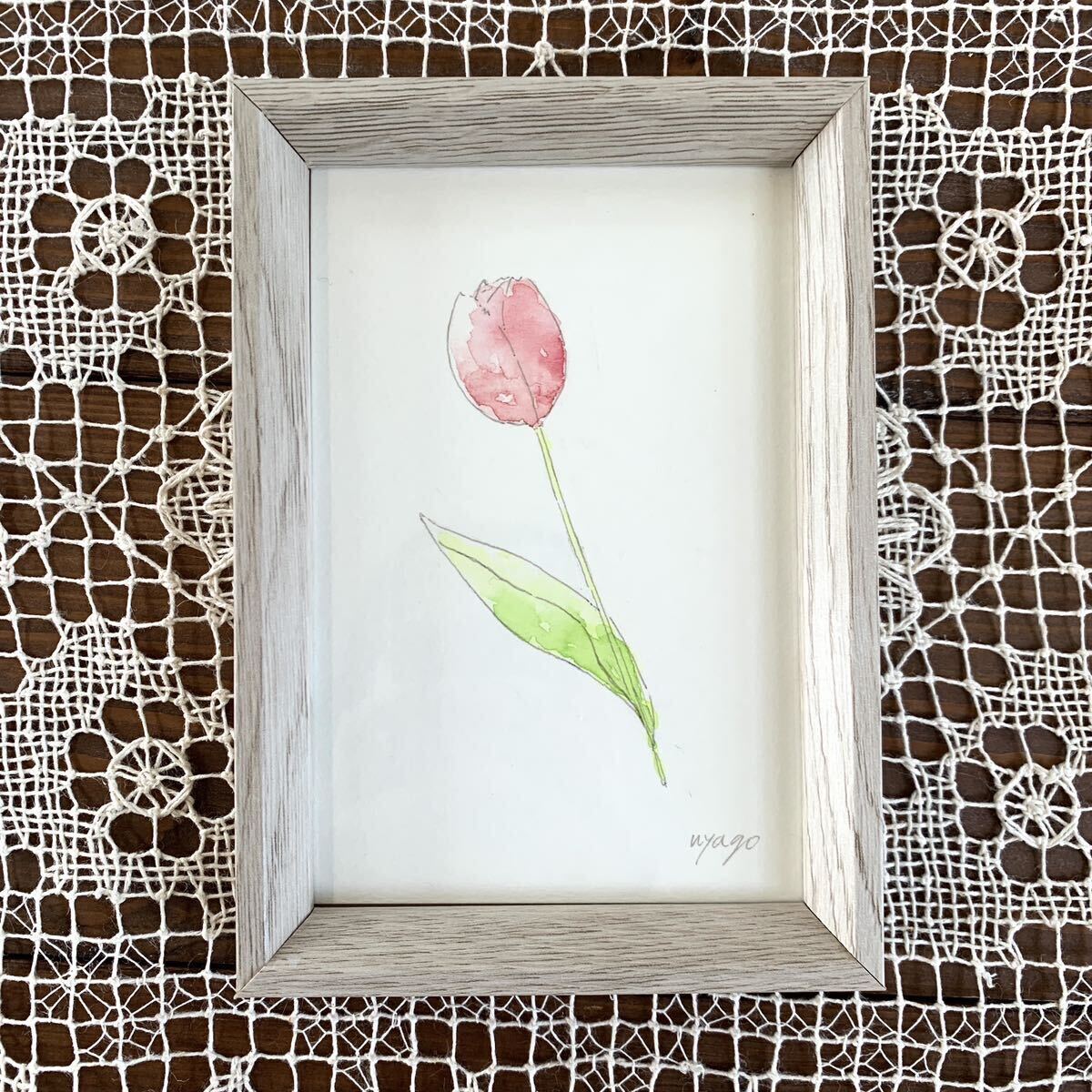 nyago watercolor painting tulip flower spring . picture illustration hand-drawn illustrations plant .botanika lure to art interior painter genuine work original picture autograph 
