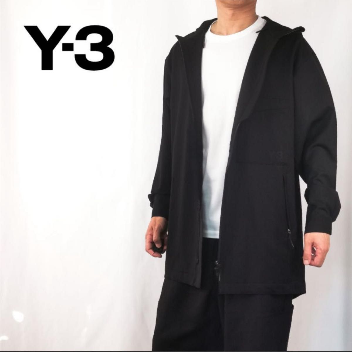 【正規品】ヨウジヤマモト Y-3 ウール ウインドブレーカー ブラック モード メンズ おしゃれ 高級 黒 春 秋 冬 防寒 防風