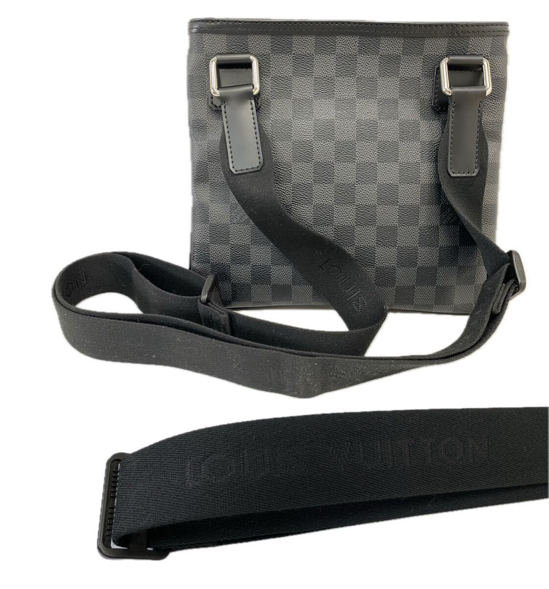 AZ-659 極上品 LOUIS VUITTON ルイヴィトン ダミエグラフィット トマス ショルダーバッグ サコッシュ VI3181刻印 本革 PVC N58028 メンズ_画像3