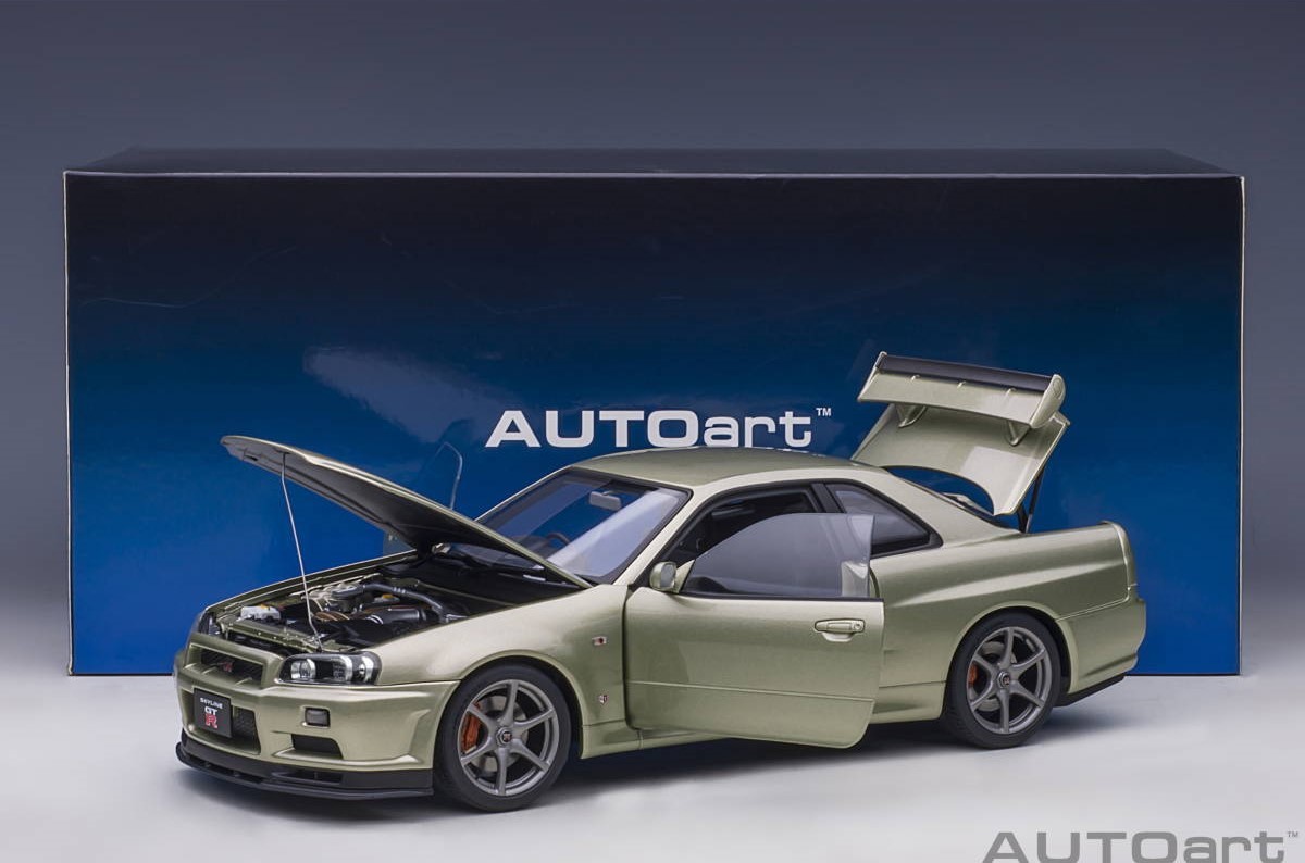 Aa 1/18 R34 GT-R Vスペック II NUR（ミレニアムジェイド）77404 新品未開封 BNR34 GTR nismo オートアート