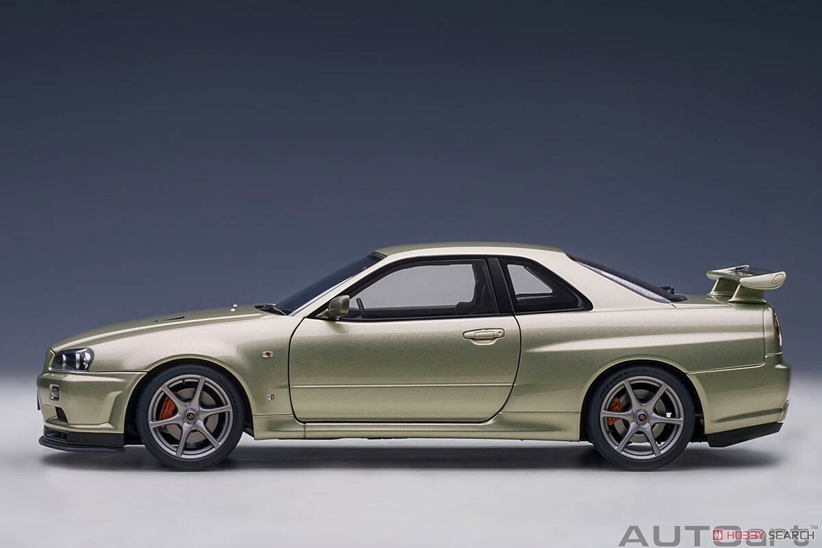 Aa 1/18 R34 GT-R Vスペック II NUR（ミレニアムジェイド）77404 新品未開封 BNR34 GTR nismo オートアートの画像3