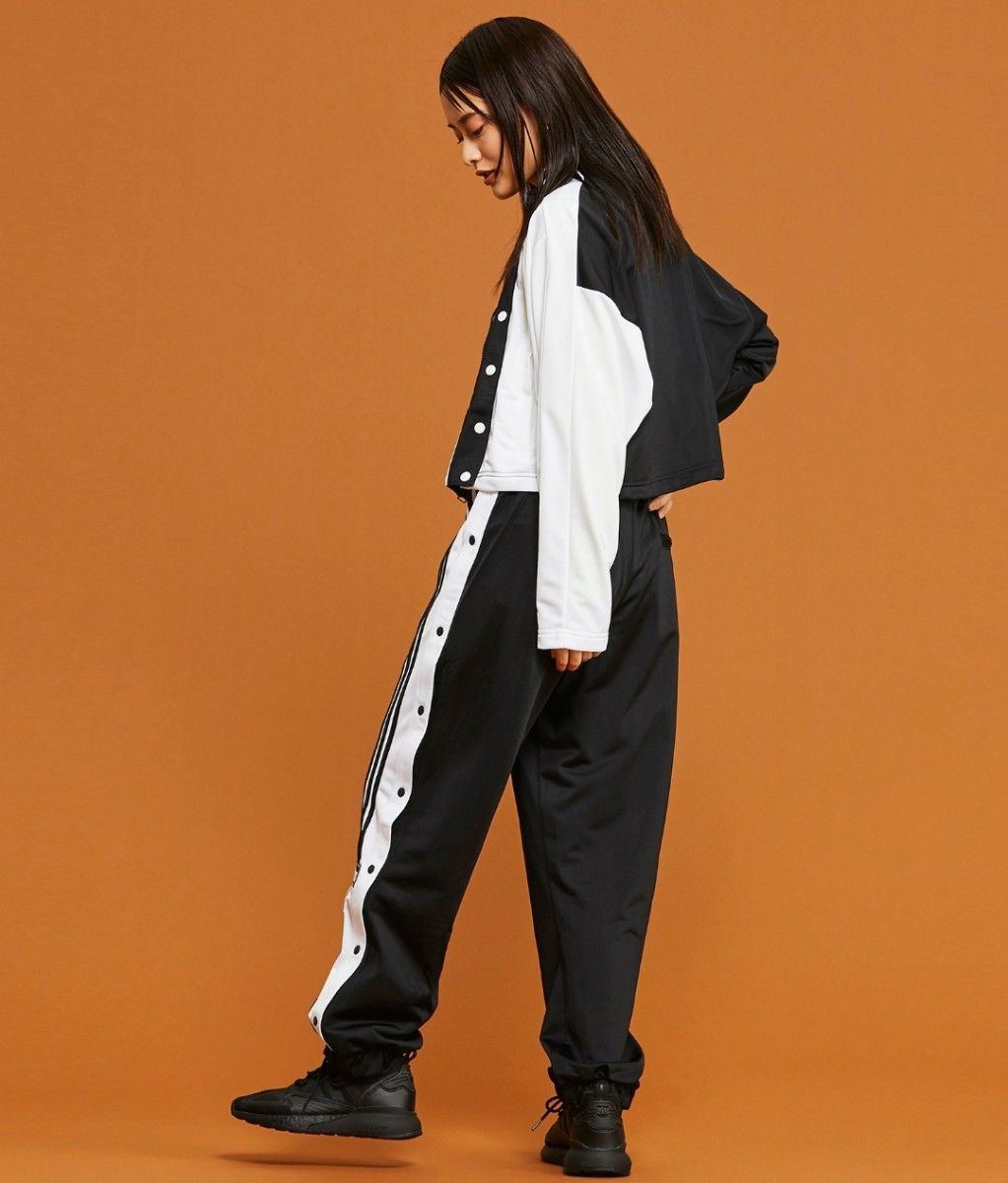 adidas 黒 アディブレイク スナップパンツ ロゼ ジェニー 中島健 adidas 黒 アディブレイク スナップパンツ ロゼ ジェニー 中島健