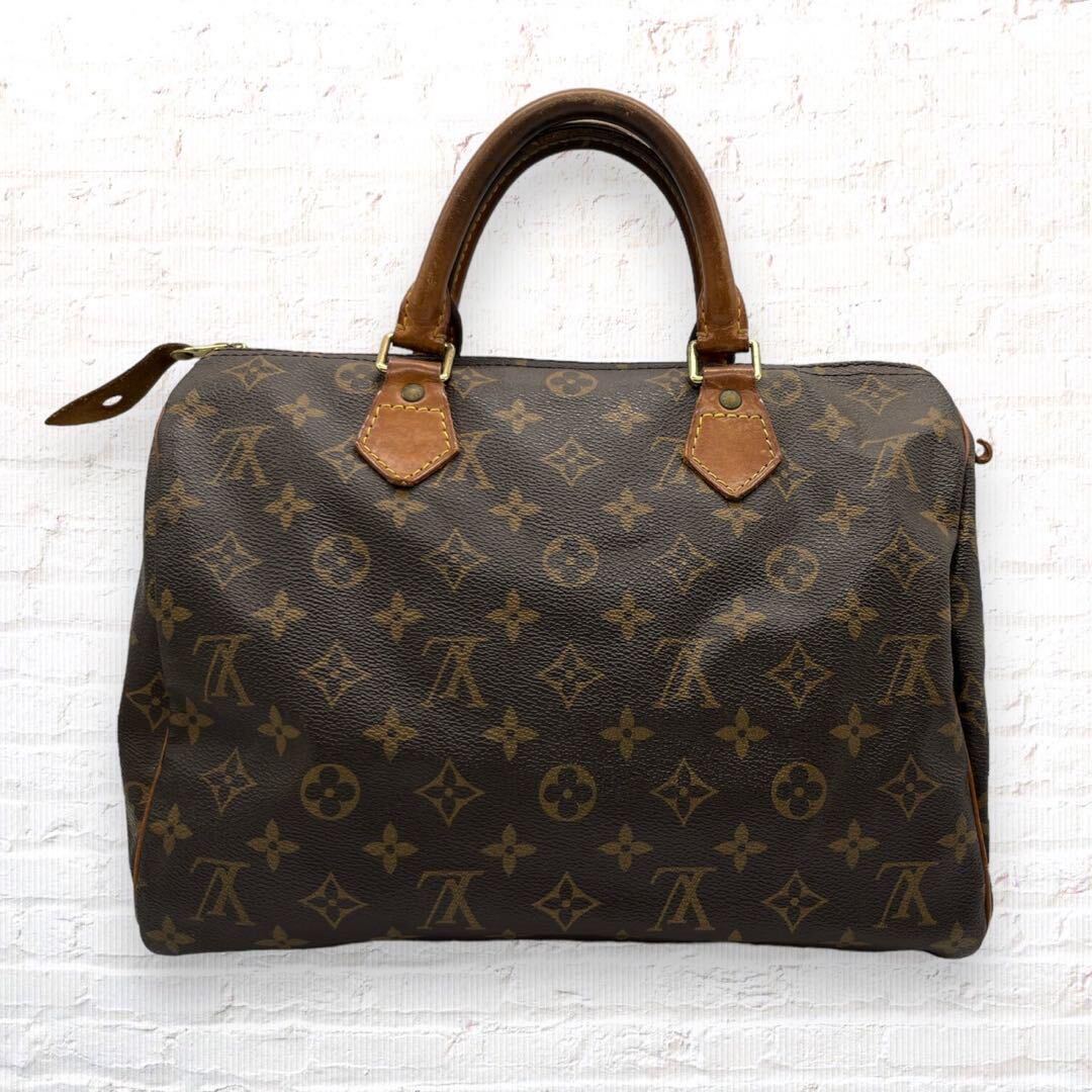 美品 ルイヴィトン LOUIS VUITTON モノグラム ミニボストン スピーディ ハンドバッグ ブラウン _画像3