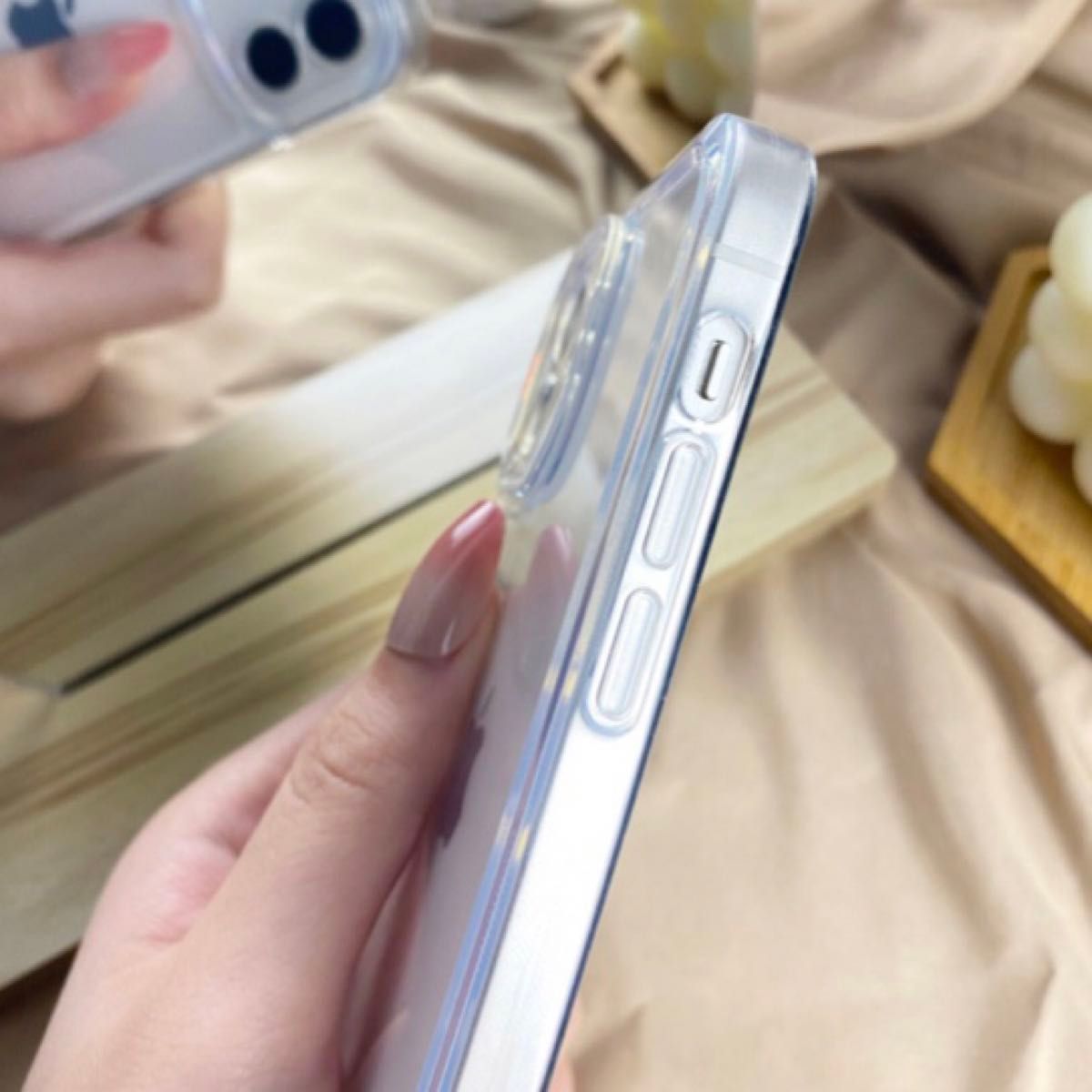 iPhone15 ケース カバー クリア TPU おしゃれ デコ ガラスフィルム 韓国 新品