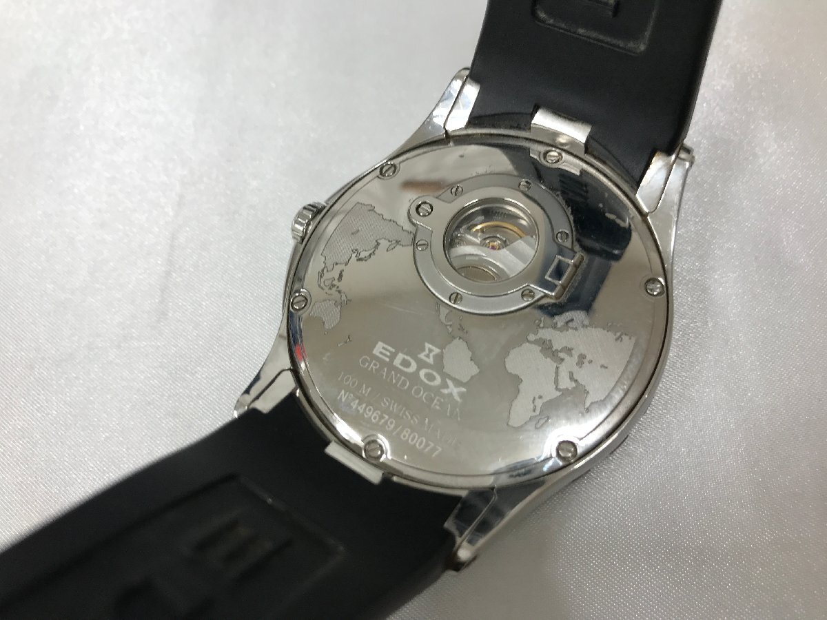 キングラム[12] ★ジャンク★ EDOX エドックス グランドオーシャン 800773NBN 腕時計 メンズ クロノメーター 自動巻き 160@I99 ★送料無料の画像3