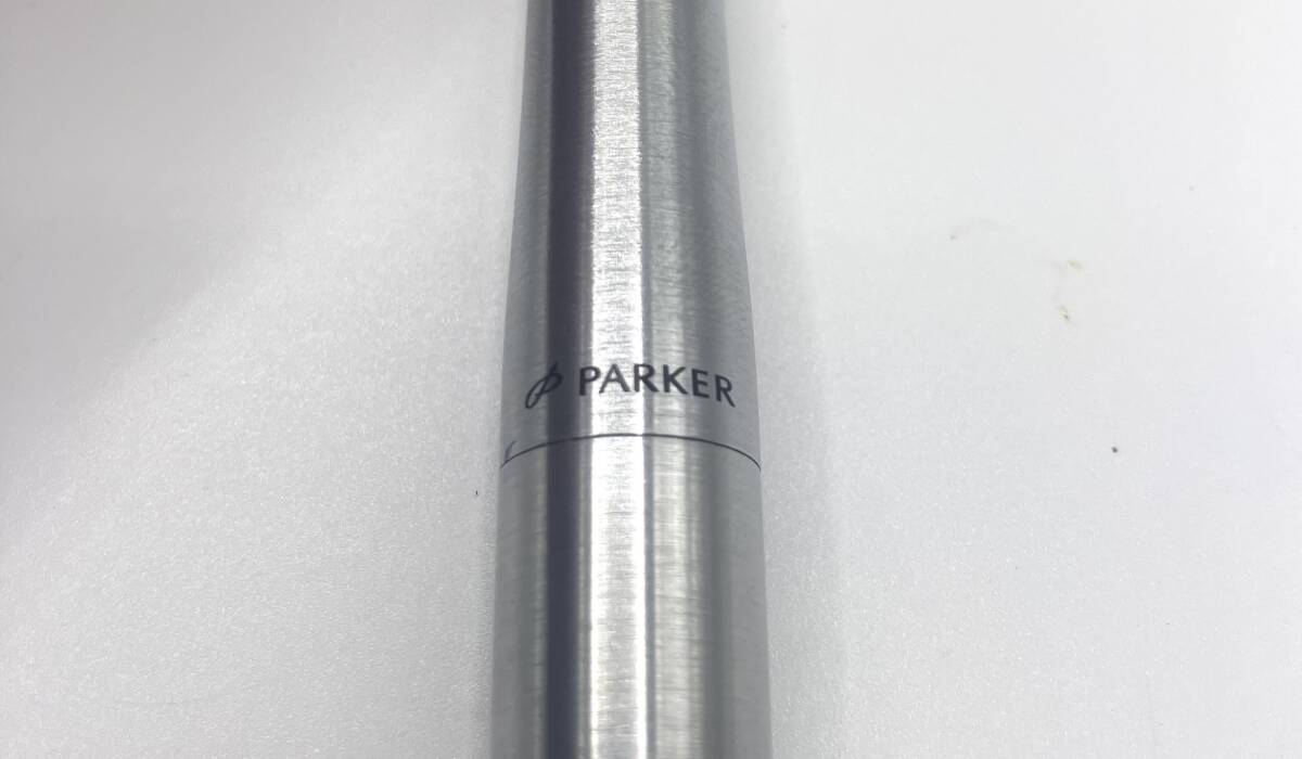 【NN】PARKER　パーカー　ボールペン　青　筆記確認〇　シルバー　回転式　箱付き_画像3