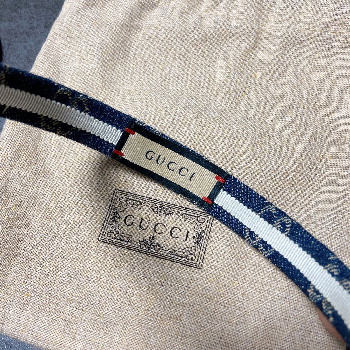 ★GUCCI デニム カチューシャ