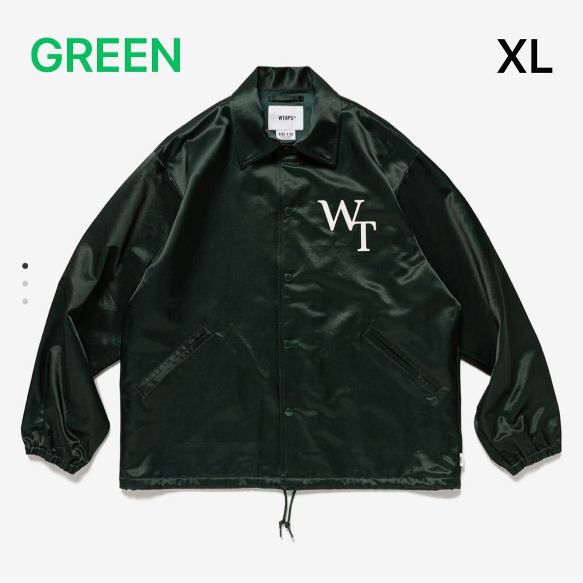 【WTAPS】CHIEF / JACKET / CTRY. SATIN. LEAGUE  GREEN  X-LARGE