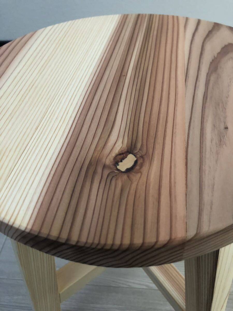 丸椅子・スツール・木製・おしゃれ・サイドテーブル・handmade・天然木・2脚セットの画像7
