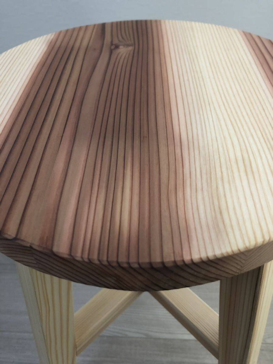 丸椅子・スツール・木製・おしゃれ・サイドテーブル・handmade・天然木・natural・2脚セットの画像7