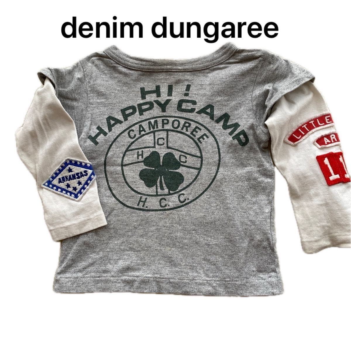denim dungaree 重ね着風Tシャツ90-95 