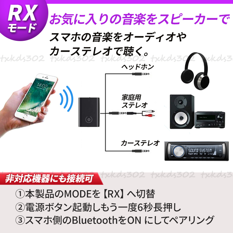 トランスミッター レシーバー Bluetooth ワイヤレス 送信機 受信機 ブルートゥース オーディオ イヤホン ヘッドホン スピーカー テレビ_画像7