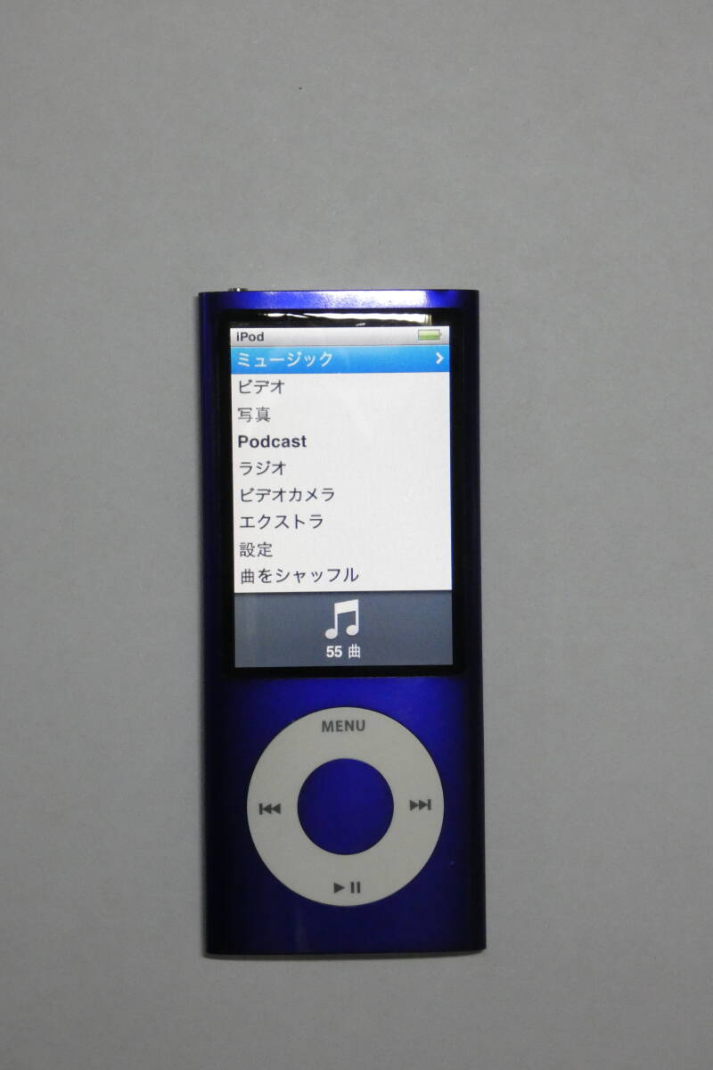 iPod nano 第5世代 A1320 16GB ブルー　「驚愕!! 連続再生 約40時間」　新品(互換)バッテリー交換済 _画像1