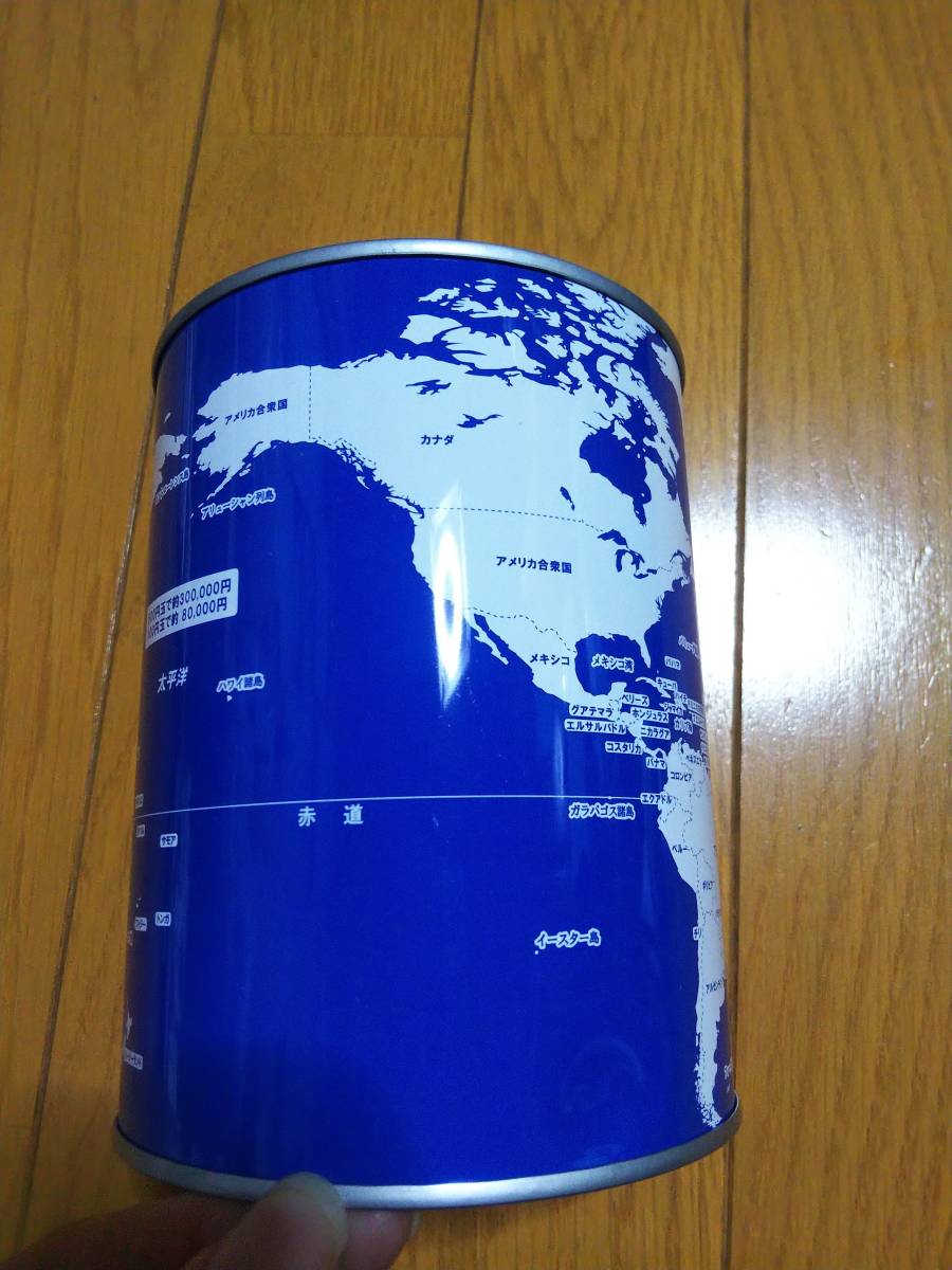 世界地図 貯金箱 貯金缶 新品未使用の画像1