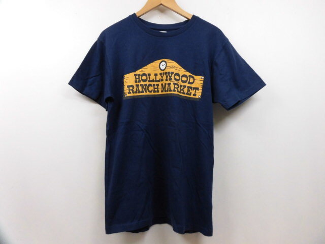 HOLLYWOOD RANCH MARKET ハリウッドランチマーケット 聖林公司 日本製 H.R.MARKET 半袖 プリント Tシャツ トップス HRM ネイビー 紺 L_画像1