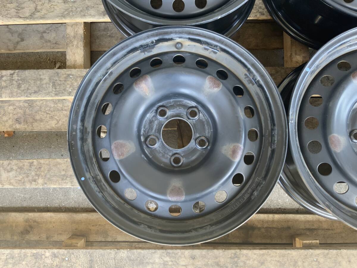 NISSAN 純正 スチールホイール 16インチ 6.5J +40 5H PCD114.3 ハブ径66mm 中古 4本 ニッサンの画像6