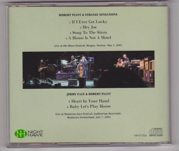 ROBERT　PLANT Norway 2001/may/1 ロバートプラント　新品 ライブCDプレス盤 ２００１年_画像2