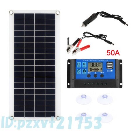 Xｍ116: USB 充電器付 太陽光 50A ソーラーパネル 1000Ｗ 12V 屋外用 電話 rv 車 mp3 充電器 50a コントローラー 発電 バッテリー 人気_画像10枚目