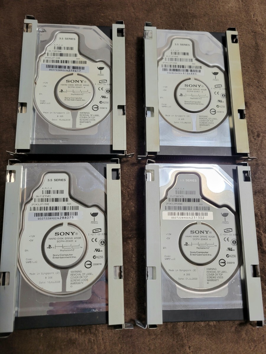 SONY ソニー ハードディスクドライブ 40GB SCPH-20401HARD DISK DRIVE PS2 ４個セット の画像1