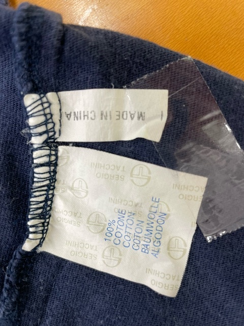●希少品　セルジオタッキーニ　ロゴししゅう　ロングティーシャツ　濃紺メンズM　_画像4