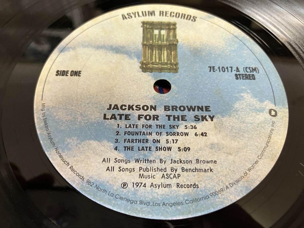 Jackson Browne★中古LP/US初期盤シュリンク付「ジャクソン・ブラウン～Late For The Sky」_画像3