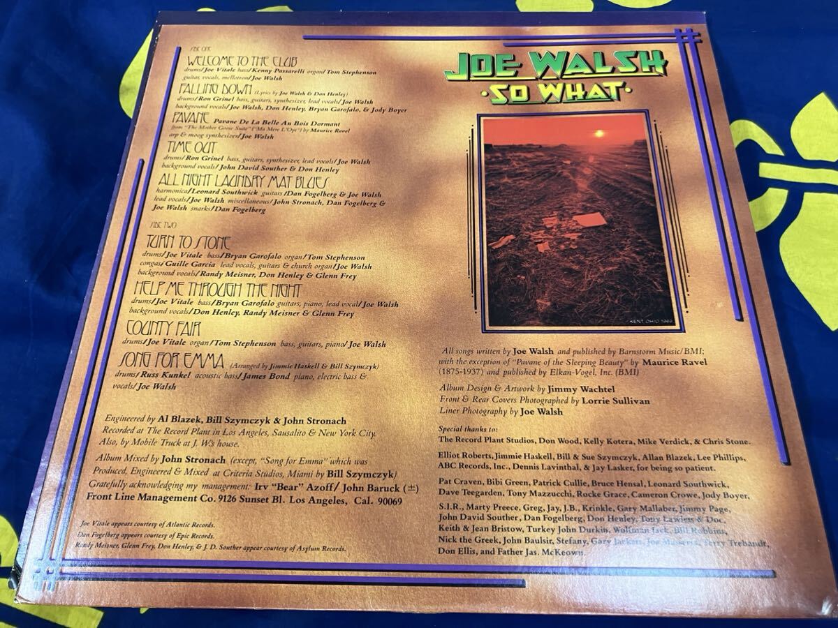 Joe Walsh★中古LP/USオリジナル盤「ジョー・ウォルシュ～So What」_画像3