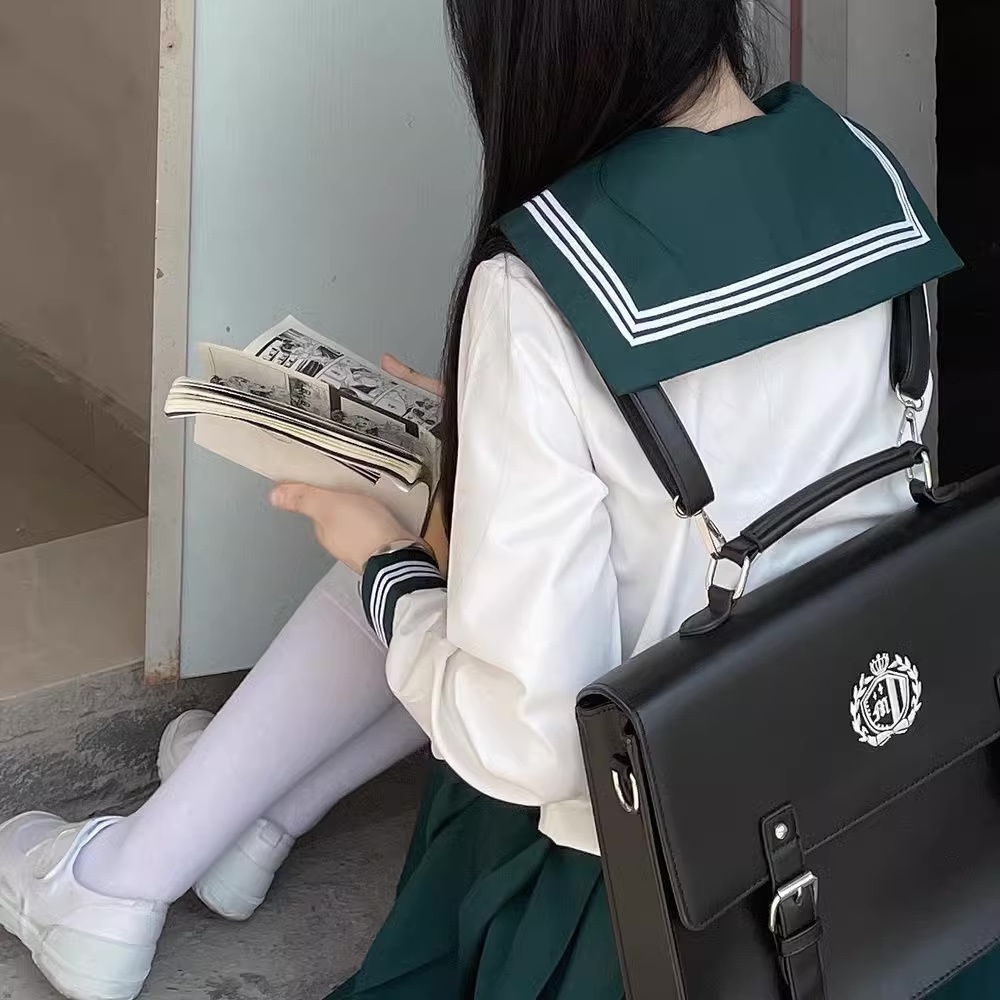 [即日出荷/送料無料] セーラー服 女子学生服 長袖 スカート 制服 コスプレ JK 女子高生 緑