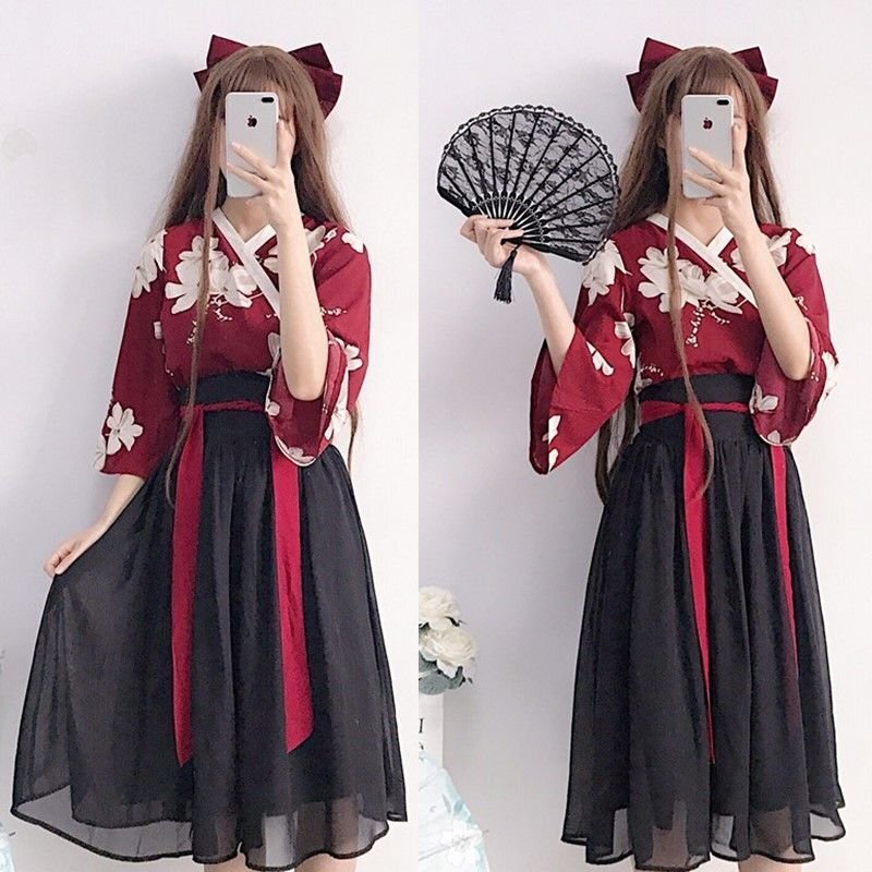 [Та же самая доставка/бесплатная доставка] Kimono Kimono Hakama Ladies Cosplay Costume Costume