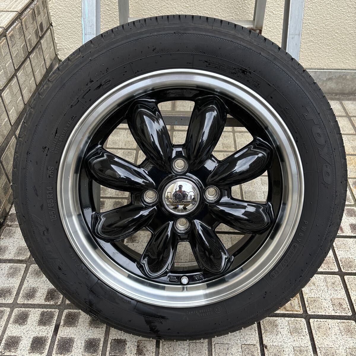 (LaLa Palm CUP 14インチ 4穴 PCD100 4.5J +45)(TOYO SD-k7 155/65R14) 4本セット_画像3