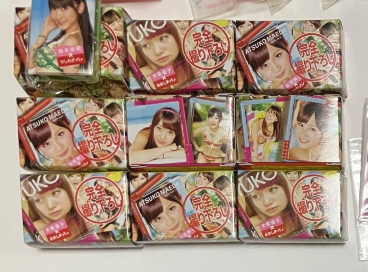 【新品未使用】ぷっちょ × AKB48 オリジナルストラップ 篠田麻里子 7個＋ミニ写真集 9個＋チェンジングブックマーク 10枚