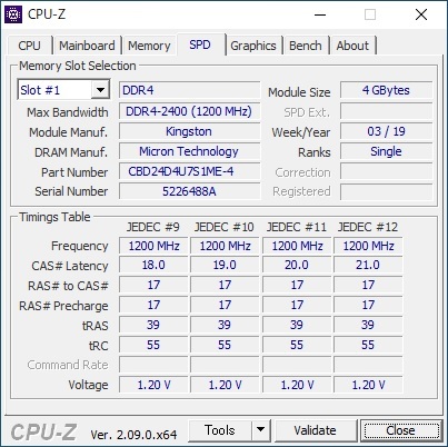 KINGSTON (CBD24D4U7S1ME-4) PC4-19200 (DDR4-2400) 4GB Dual Channel ★2枚組（計8GB）★の画像4