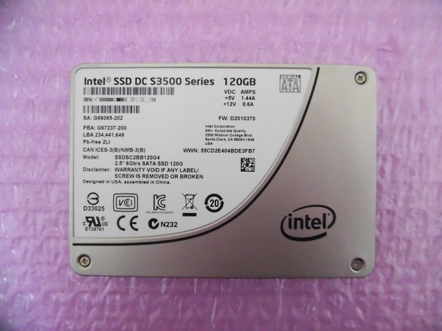 INTEL (SSDSC2BB120G4) 120GB SSD SATA600 ★使用79328時間★_画像1