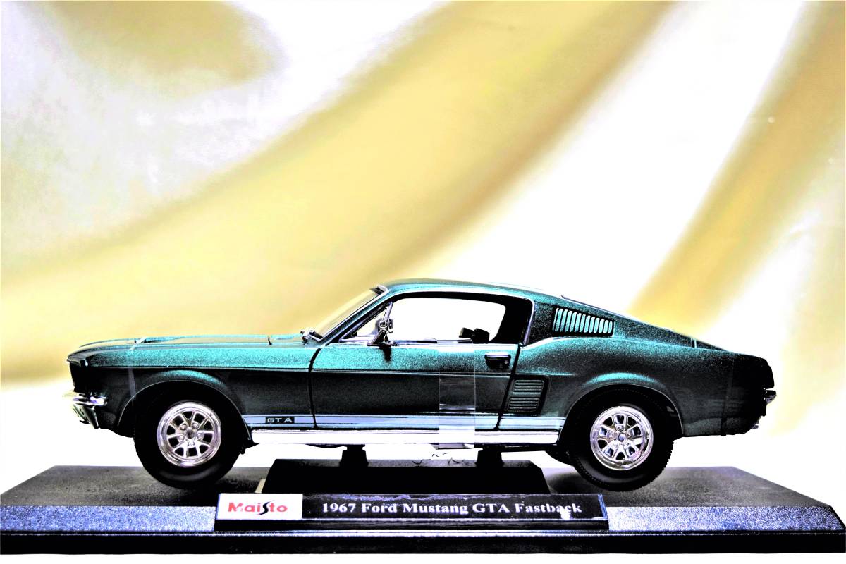 新品マイスト1/18 【Maisto】■1967年式Ford Mustang GTA Fastback■18/1ミニカー/ポルシェ/BMW/フェラーリ/アウディ/オートアート/京商 _画像3