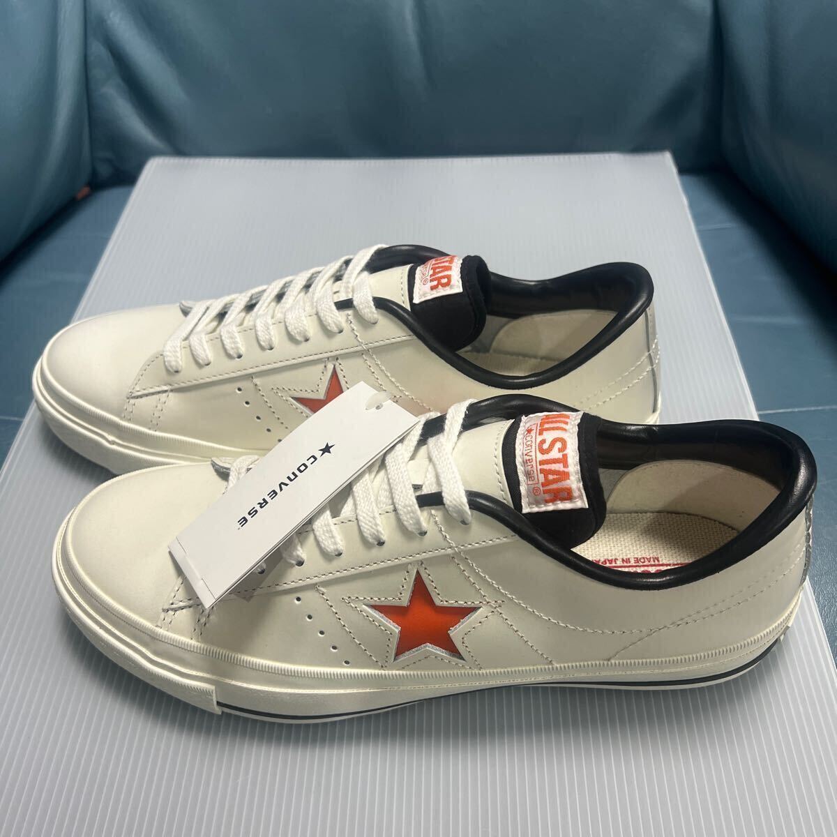 ★コンバース ワンスター CONVERSE ONE STAR 希少オレンジ スニーカー 本革 革 バスケット シューズの画像1