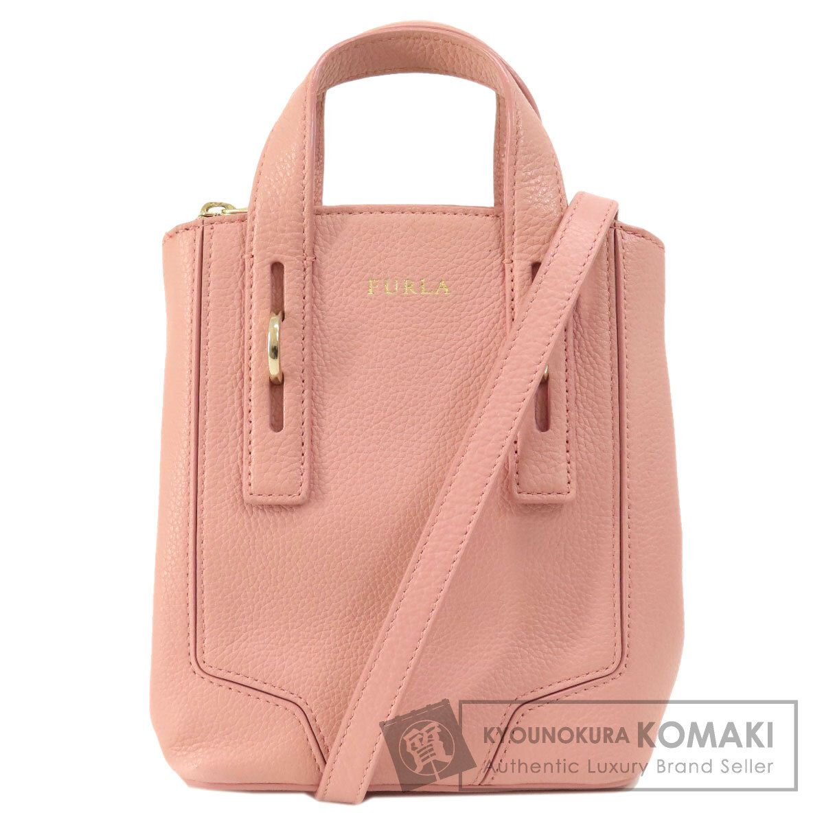 Furla フルラ ロゴ 2WAY ハンドバッグ レザー レディース 中古