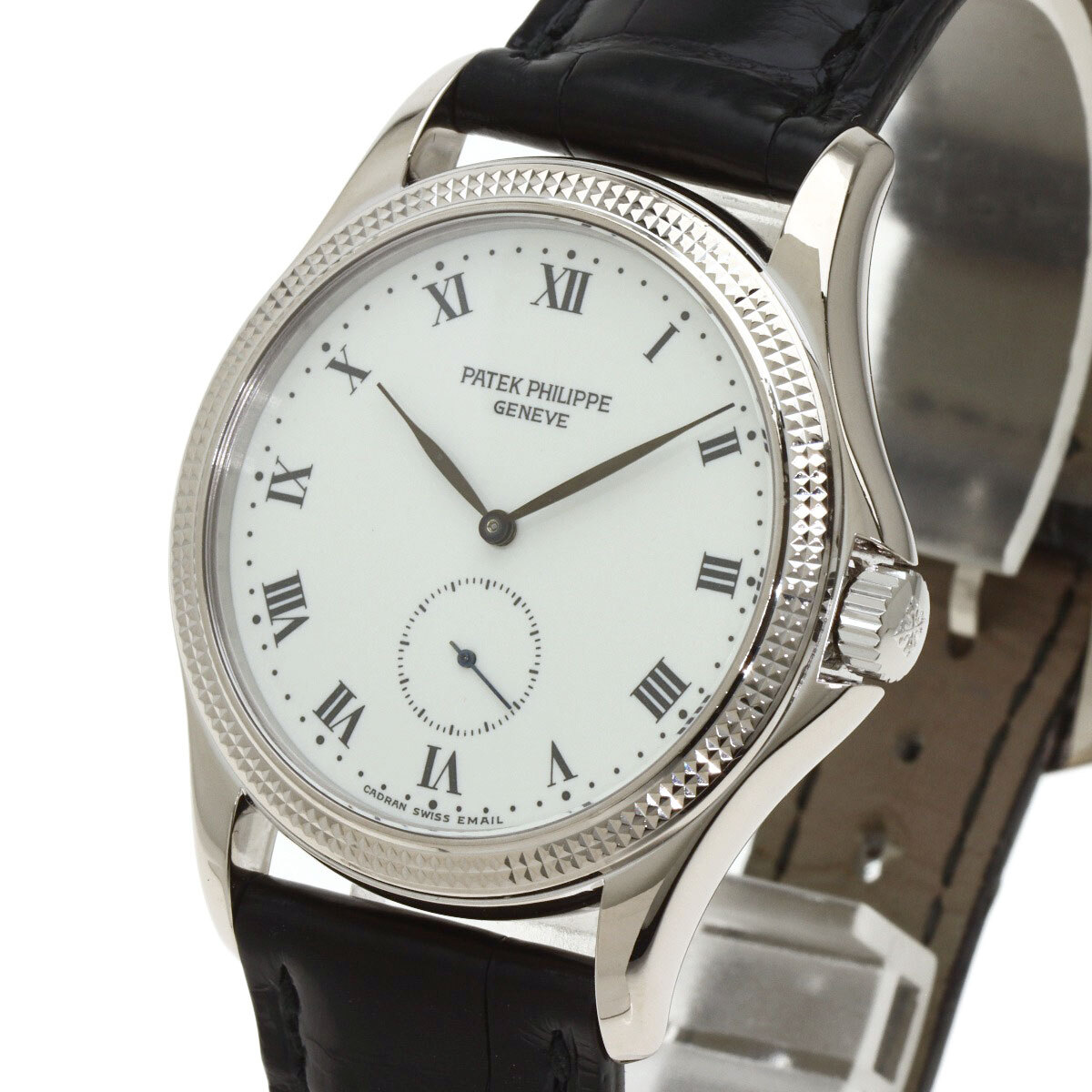 PATEK PHILIPPE Patek Philip 5115G-001 Calatrava wristwatch K18 white gold leather men's used 