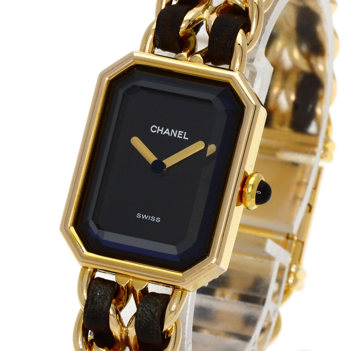 CHANEL Chanel H0001 Premiere M wristwatch GP leather lady's used 