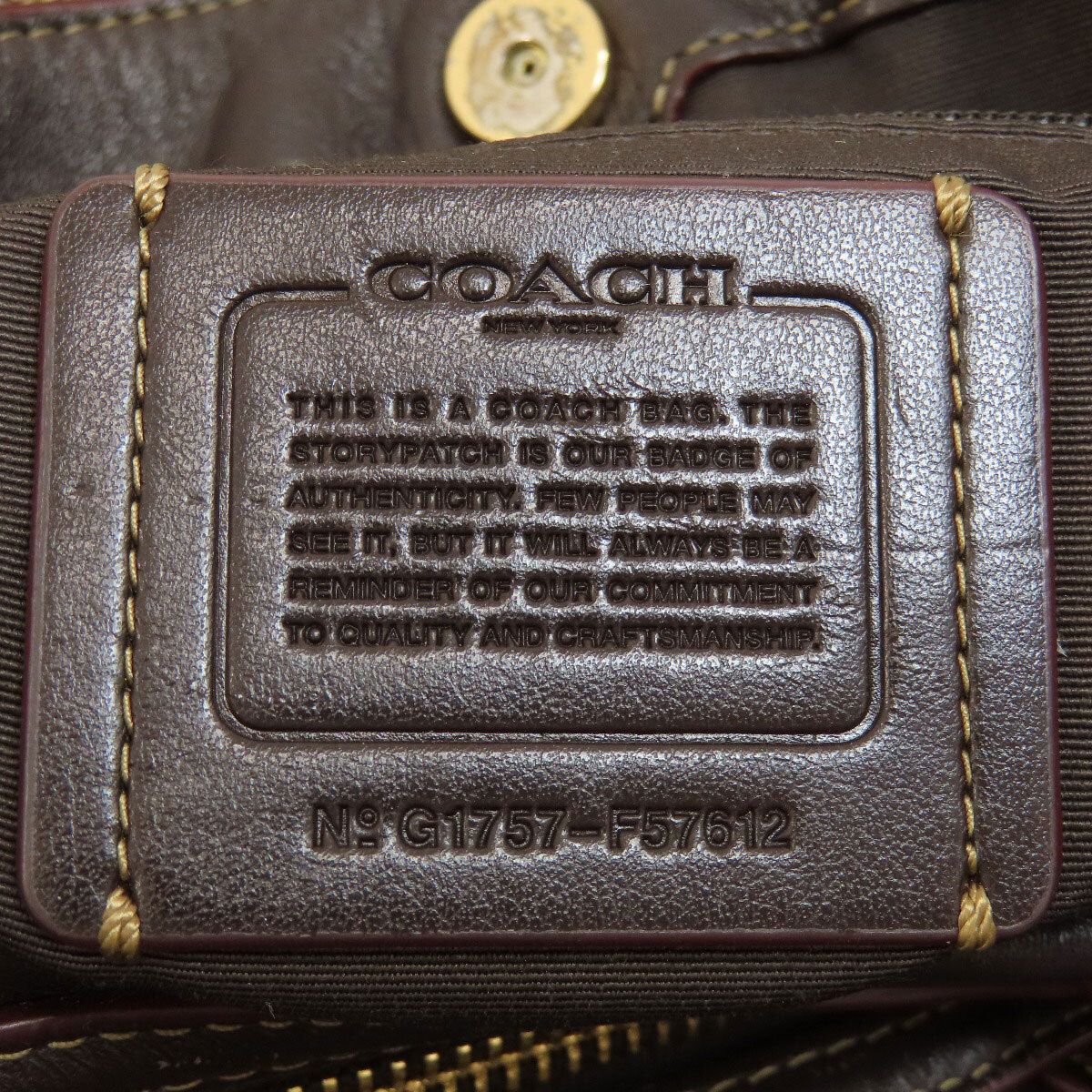 COACH コーチ F57612 シグネチャー トートバッグ キャンバス レディース 中古_画像6